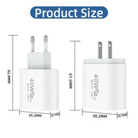 40W  USB C Charger Quick Charge EU US Plug PD USB-C Type C Fast USB QC 3.0 Charger for iPhone 14 Xiaomi Samsung Macbook