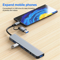 8-in-2 USB 3.0 Hubs TYPE-C HUB USB C Docking Station 5Gbps High Speed Transmission OTG Adapter Type C to USB 3.0 Hub For Laptop