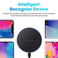 Wireless Charger Pad Induction Fast Wireless Charging Station For iPhone 17 16 15 14 13 12 Pro Max Samsung Xiaomi Oppo Huawei