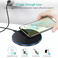 Wireless Charger Stand Pad Mobile Phone Fast Charging Station for iPhone 17 16 15 14 13 12 Pro XR 8 XS Max Samsung Note Xiaomi