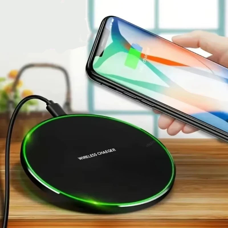 Wireless Charger Pad Induction Fast Wireless Charging Station For iPhone 17 16 15 14 13 12 Pro Max Samsung Xiaomi Oppo Huawei