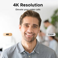 4K FHD 1080P Webcam 8MP for PC, PDAF Auto Focus, Dual AI Noise-Cancelling Mics, Web cam Camera Works for Zoom/Teams/Google Meet