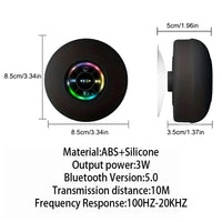 Portable Wireless Bluetooth Speaker with LED Light, IPX4 Waterproof, Strong Suction Cup, Mini Stereo Speaker for Outdoor & Bathr