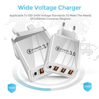 48W USB QC 3.0 Charger Type C PD Fast Charge For iPhone 12 13 Max Samsung S21 Huawei Xiaomi Mobile Phone EU/US Plug Wall Charger