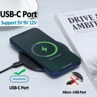 Wireless Charger Stand Pad Mobile Phone Fast Charging Station for iPhone 17 16 15 14 13 12 Pro XR 8 XS Max Samsung Note Xiaomi