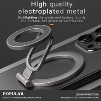 Double Sided Phone Stand Magnetic Phone Ring Holder Kickstand Magnet Grip for MagSafe iPhone 16 15 14 13 12 Pro Max Car Holder