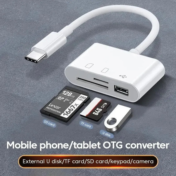 Type C 3 in 1 Hubs Multi Port TF CF SD Memory Card Reader USB Hub Converter for Phone Samsung Xiaomi Macbook USB C Adapter