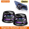 Outdoor Magnetic Bluetooth Speaker Wireless Portable Mini Travel Stereo Speaker with RGB Color Light and Phone Holder for Ios