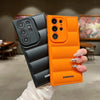 Wave Puffer Down Jacket Phone Case Samsung S26 S25 S24 S23 S22 Ultra S21 Plus Note 20 A72 A54 Solid Color Shockproof Soft Cover