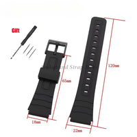 12/14/16/18/20/22mm Silicone Rubber Strap for Casio W800H A158/168 AE1200/1300 F91W F84 Watchband Men Women Bracelet Accessories