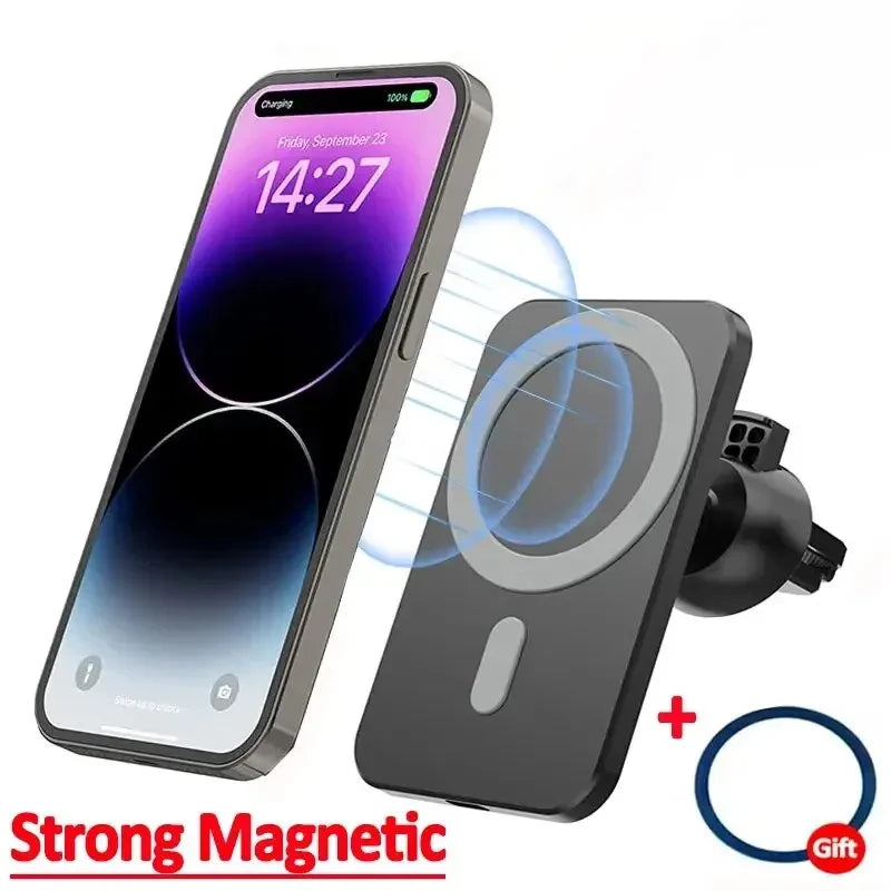 30W Magnetic Car Wireless Charger For iPhone 15 14 13 12 Pro Max Mini Macsafe Car Phone Holder Stand Mount Fast Charging Station