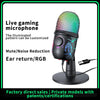 Gaming Microphone USB Microphone for PC Condenser Podcast Mic for Studio Recording with Headphone Jack, Led, Noise Cancellation
