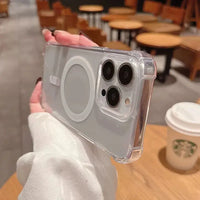 Magnetic Wireless Charger For Magsafe Transparent Case For iPhone 17 11 12 13 14 15 16 Pro Max Plus Shockproof Soft Bumper Cover