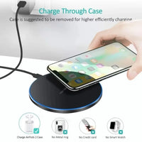 Wireless Charger Pad Induction Fast Wireless Charging Station For iPhone 17 16 15 14 13 12 Pro Max Samsung Xiaomi Oppo Huawei