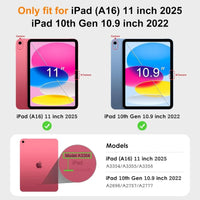 New Tablet Case for IPad (A16) 11inch 2025 10th Generation 10.9Inch Clear Back TPU Shockproof Protector Cover with Pencil Holder