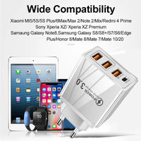 48W USB QC 3.0 Charger Type C PD Fast Charge For iPhone 12 13 Max Samsung S21 Huawei Xiaomi Mobile Phone EU/US Plug Wall Charger