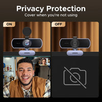 4K FHD 1080P Webcam 8MP for PC, PDAF Auto Focus, Dual AI Noise-Cancelling Mics, Web cam Camera Works for Zoom/Teams/Google Meet