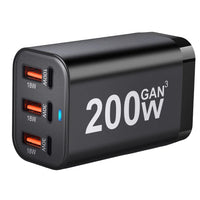 USB C Fast 200W 6-Port Charging  Fast  GaN Charger Power Adapter For iPhone 14/13/12 Series, Samsung Galaxy S23/S22/S21