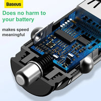 Baseus USB Car Charger Quick Charge 4.0 QC4.0 QC3.0 PPS SCP 5A PD Type C 30W Fast Car USB Charger For iPhone Xiaomi Mobile Phone