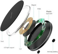 Wireless Charger Pad Induction Fast Wireless Charging Station For iPhone 17 16 15 14 13 12 Pro Max Samsung Xiaomi Oppo Huawei