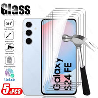 5-1Pcs 9H Premium Tempered Glass for Samsung Galaxy S24 FE 5G S24FE S25FE S25 FE Phone Screen Protector Explosion-Proof HD Film