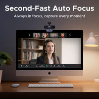 4K FHD 1080P Webcam 8MP for PC, PDAF Auto Focus, Dual AI Noise-Cancelling Mics, Web cam Camera Works for Zoom/Teams/Google Meet