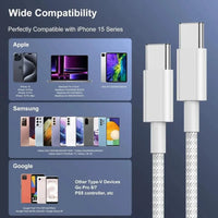 4PCS USB C Cable to USB C 100W Fast Charging Charger Cable Supports Fast Charging For iPhone 17 16 15 Samsung Xiaomi Huawei etc