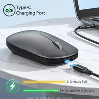 Wireless Mouse Bluetooth Silent 2.4G Dual-mode Type-C Charging Ergonomic Morandi Portable Laptop Office Gaming Mouse