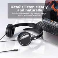 3.5mm/Type-C Wired Headphones Noise Cancelling Business Over Ear Headset Flexible Adjustable Stereo Earphones for PC MP3 Mobile